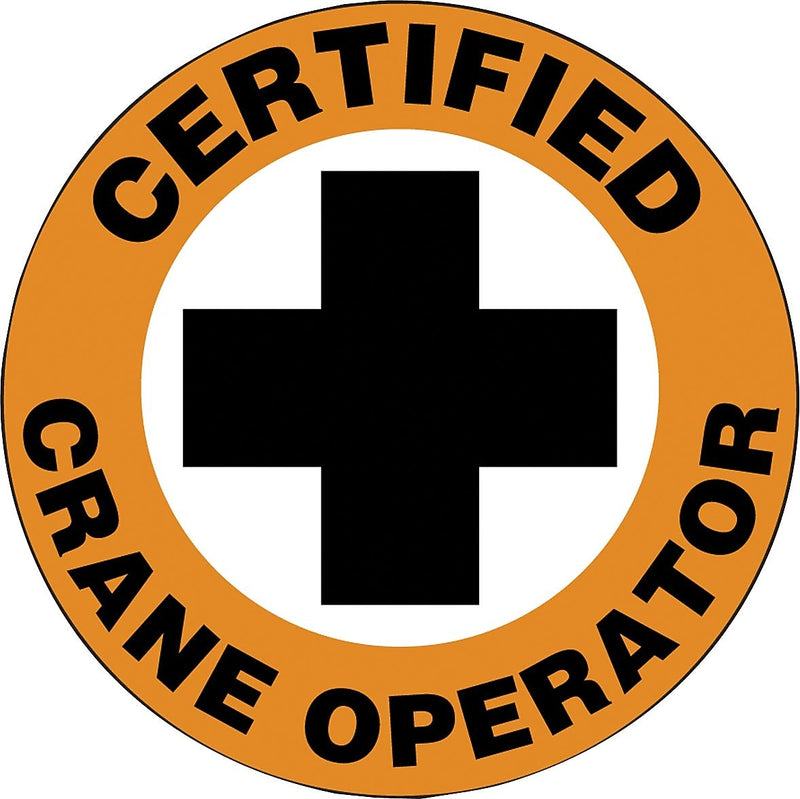 Accuform Hard Hat/Helmet Decal, CERTIFIED CRANE OPERATOR, 2¼", Adhesive Vinyl, 10/Pack (LHTL107)