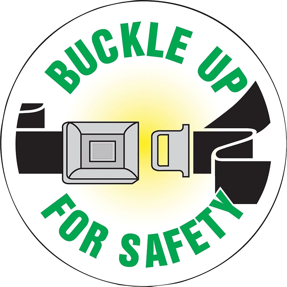 Accuform Hard Hat/Helmet Decal, BUCKLE UP FOR SAFETY, 2 1/4", Adhesive Vinyl, 10/Pack (LHTL112)