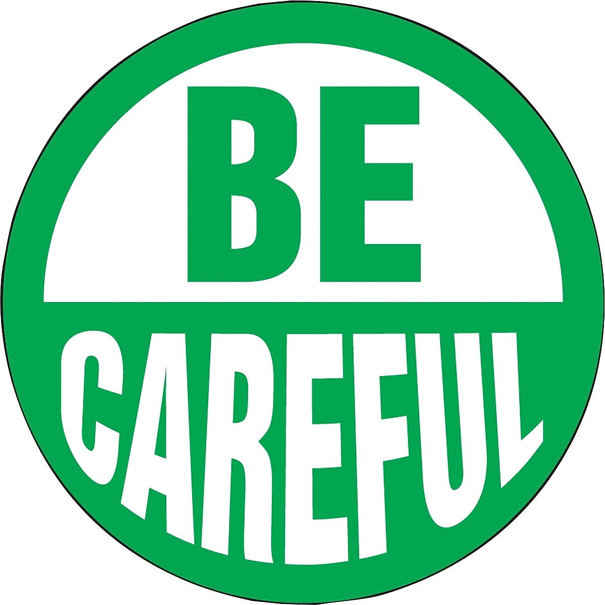 ACCUFORM SIGNS® Hard Hat/Helmet Decal, BE CAREFUL, 2¼", Adhesive Vinyl, 10/Pk