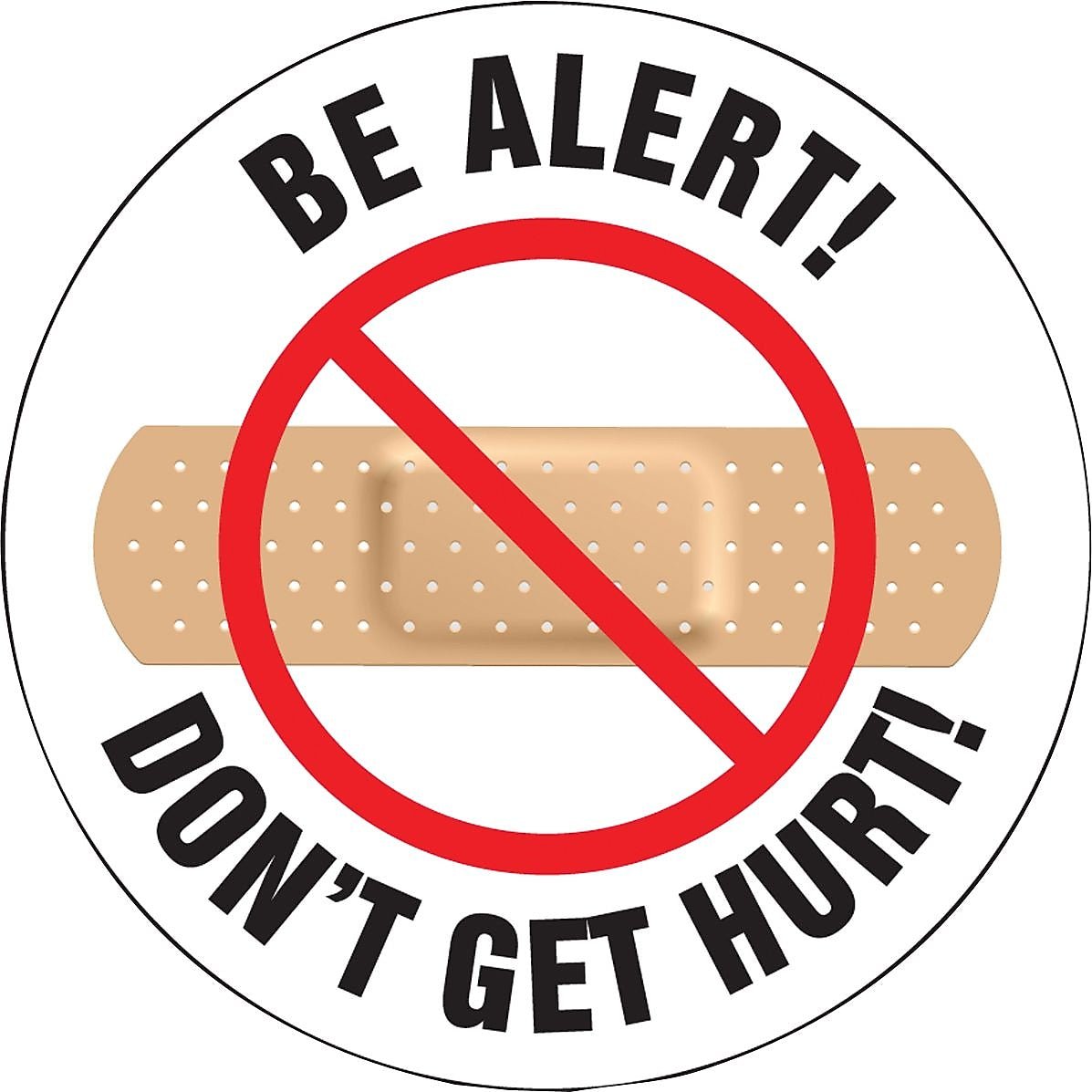 Accuform Hard Hat/Helmet Decal, BE ALERT! DON'T GET HURT!, 2 1/4", Adhesive Vinyl, 10/Pack (LHTL104)