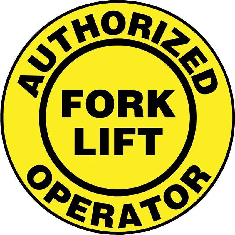 Accuform Hard Hat/Helmet Decal, AUTHORIZED FORK LIFT OPERATOR, 2 1/4", Adhesive Vinyl, 10/Pack (LHTL101)