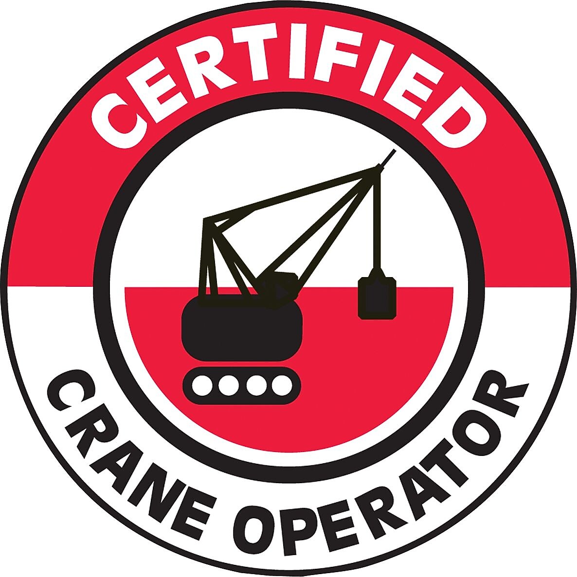 Accuform Hard Hat/Helmet Decal, CERTIFIED CRANE OPERATOR, 2¼", Adhesive Vinyl, 10/Pack (LHTL350)