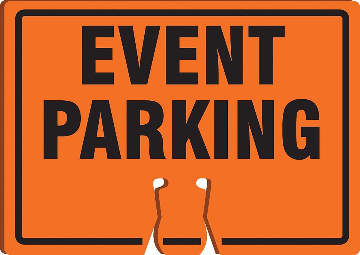 Accuform Traffic Cone Top Warning Sign, EVENT PARKING, 10" x 14", Plastic (FBC780)
