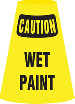 Accuform Traffic Cone Cuff Sleeve, CAUTION WET PAINT, Reinforced Vinyl, 6/Pack (FBC921P)