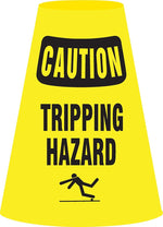 Accuform Traffic Cone Cuff Sleeve, CAUTION TRIPPING HAZARD, Reinforced Vinyl, 6/Pack (FBC913P)