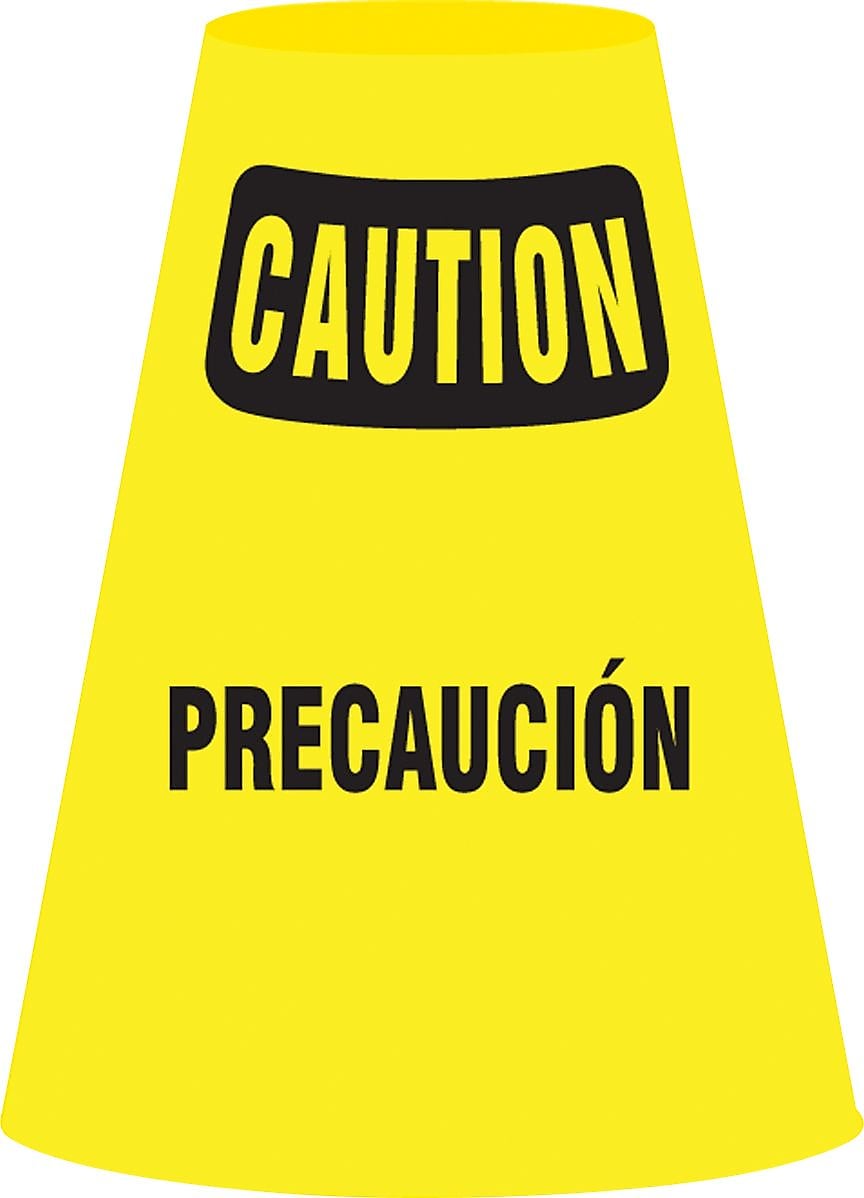 Accuform Traffic Cone Cuff Vinyl Traffic Cone Collar, Yellow/Black, 6/Pack (FBC916P)