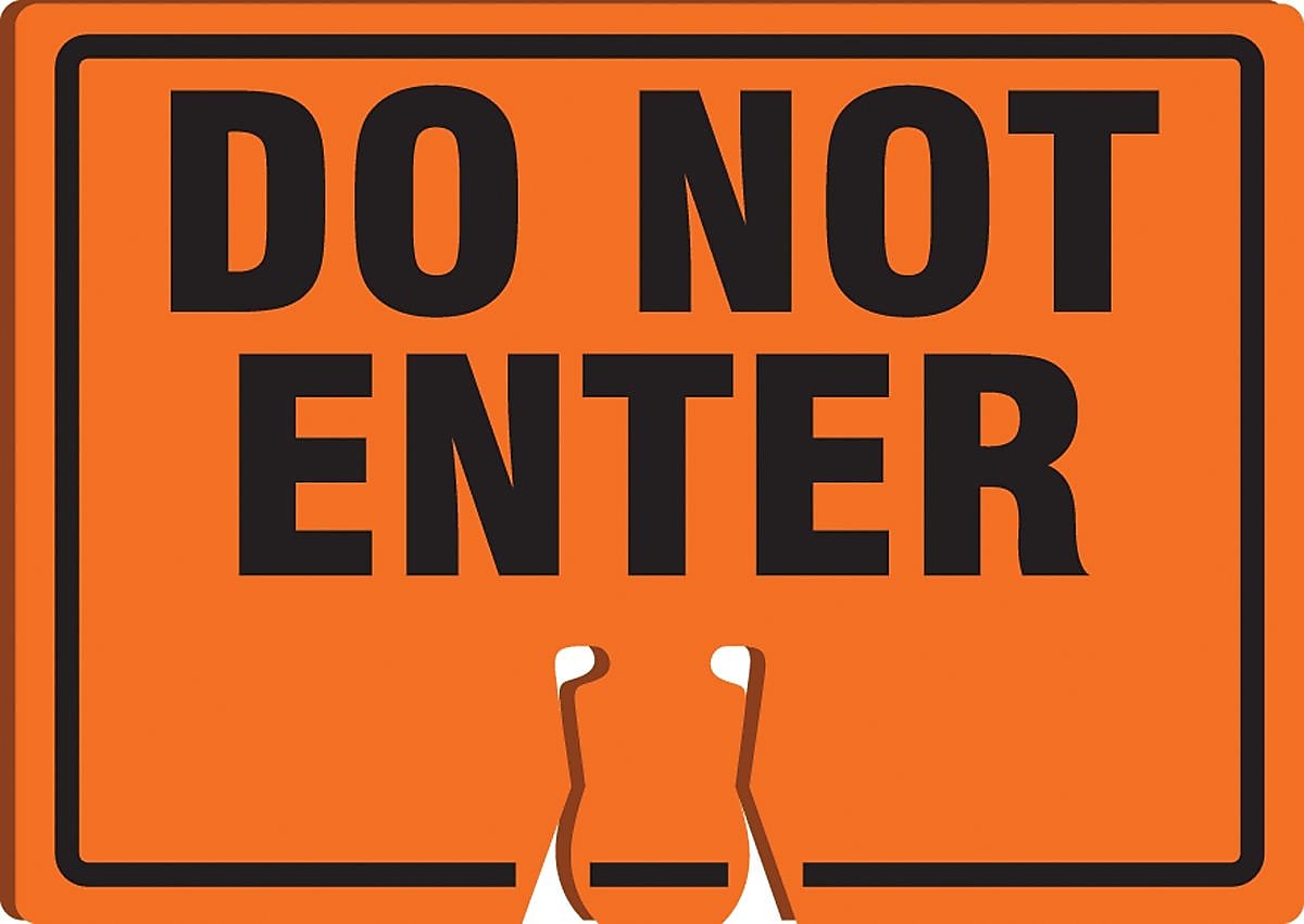 Accuform Traffic Cone Top Warning Sign, DO NOT ENTER, 10" x 14", Plastic (FBC768)