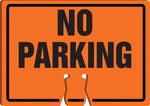 Accuform Traffic Cone Top Warning Sign, NO PARKING, 10" x 14", Plastic (FBC756)
