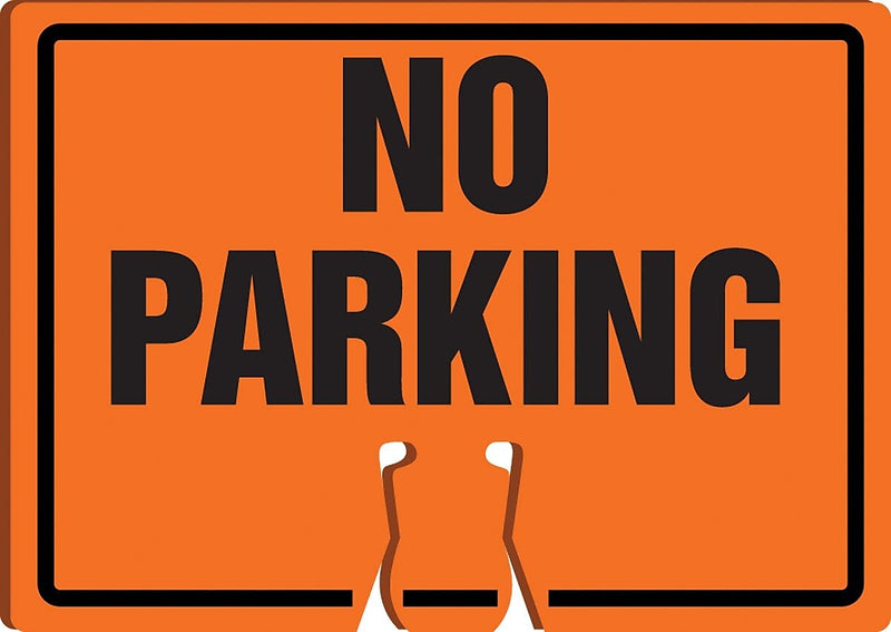 Accuform Traffic Cone Top Warning Sign, NO PARKING, 10" x 14", Plastic (FBC756)