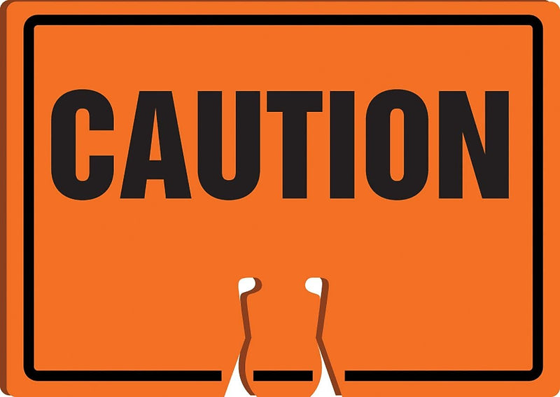 Accuform Traffic Cone Top Warning Sign, CAUTION, 10" x 14", Plastic (FBC752)