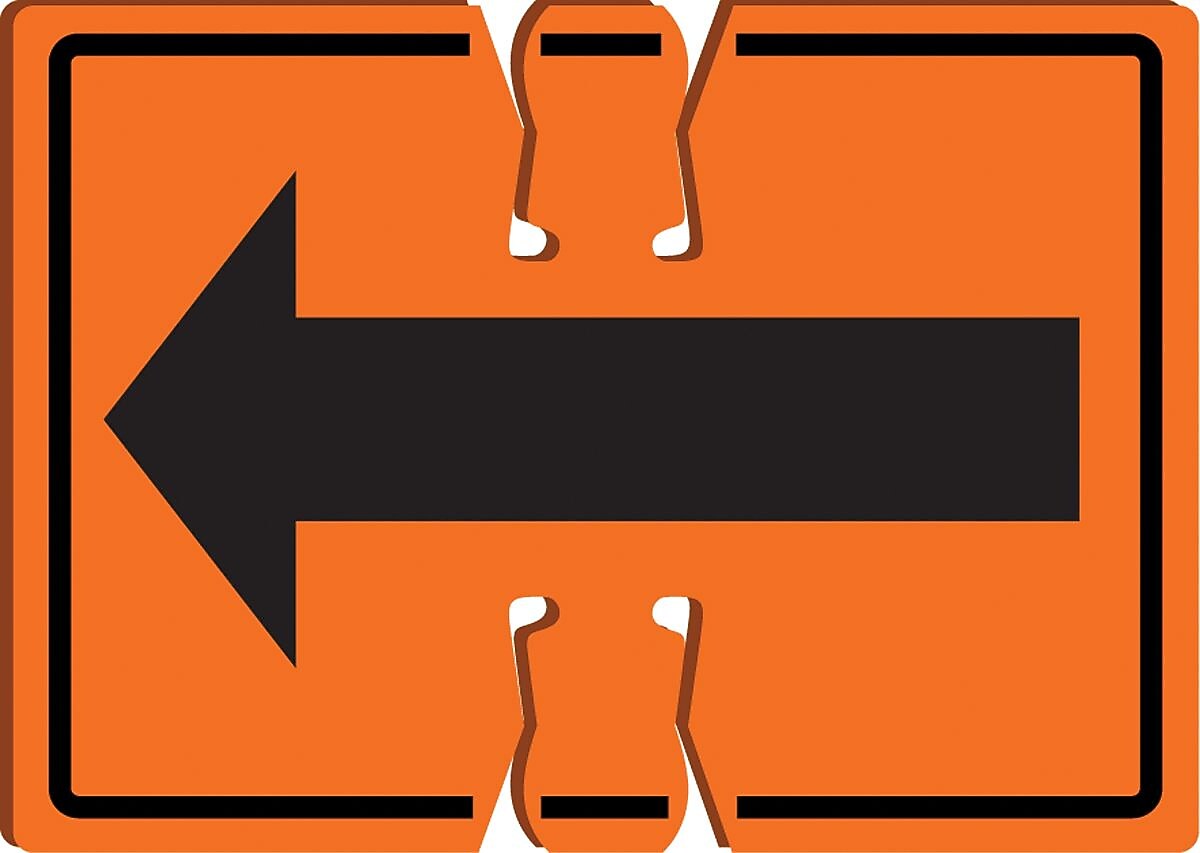 Accuform Traffic Cone Top Warning Sign, (RIGHT/LEFT ARROW), 10" x 14", Plastic (FBC748)