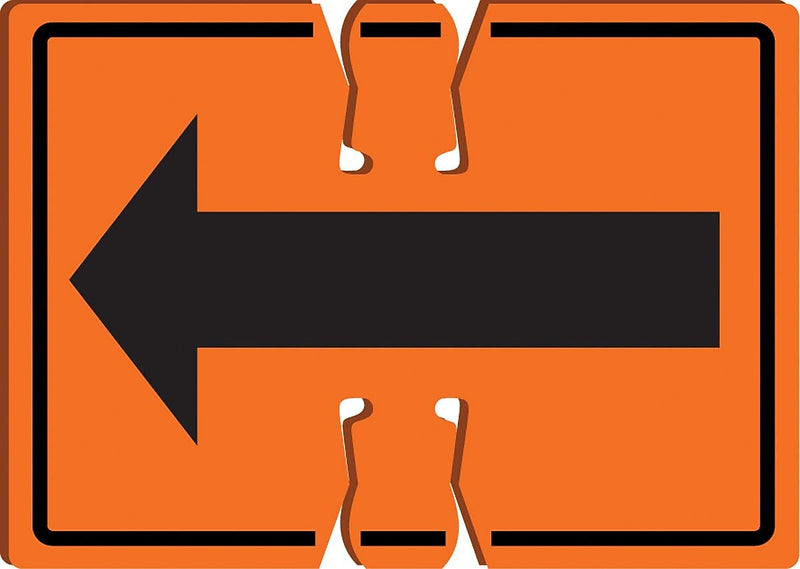 Accuform Traffic Cone Top Warning Sign, (RIGHT/LEFT ARROW), 10" x 14", Plastic (FBC748)