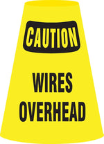Accuform Traffic Cone Cuff Sleeve, CAUTION WIRES OVERHEAD, Reinforced Vinyl (FBC914E)