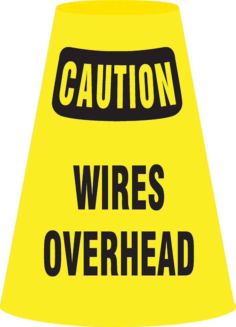 Accuform Traffic Cone Cuff Sleeve, CAUTION WIRES OVERHEAD, Reinforced Vinyl (FBC914E)