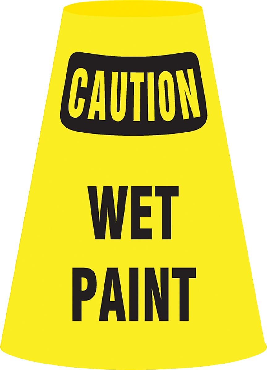 Accuform Traffic Cone Cuff Sleeve, CAUTION WET PAINT, Reinforced Vinyl (FBC921E)