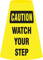 Accuform Traffic Cone Cuff Sleeve, CAUTION WATCH YOUR STEP, Reinforced Vinyl (FBC919E)