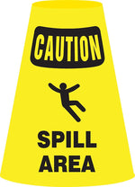Accuform Traffic Cone Cuff Sleeve, CAUTION SPILL AREA, Reinforced Vinyl (FBC924E)