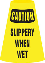 Accuform Traffic Cone Cuff Sleeve, CAUTION SLIPPERY WHEN WET, Reinforced Vinyl (FBC920E)