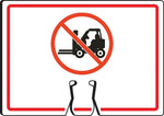 Accuform Traffic Cone Top Warning Sign, (NO FORKLIFTS SYMBOL), 10" x 14", Plastic (FBC726)