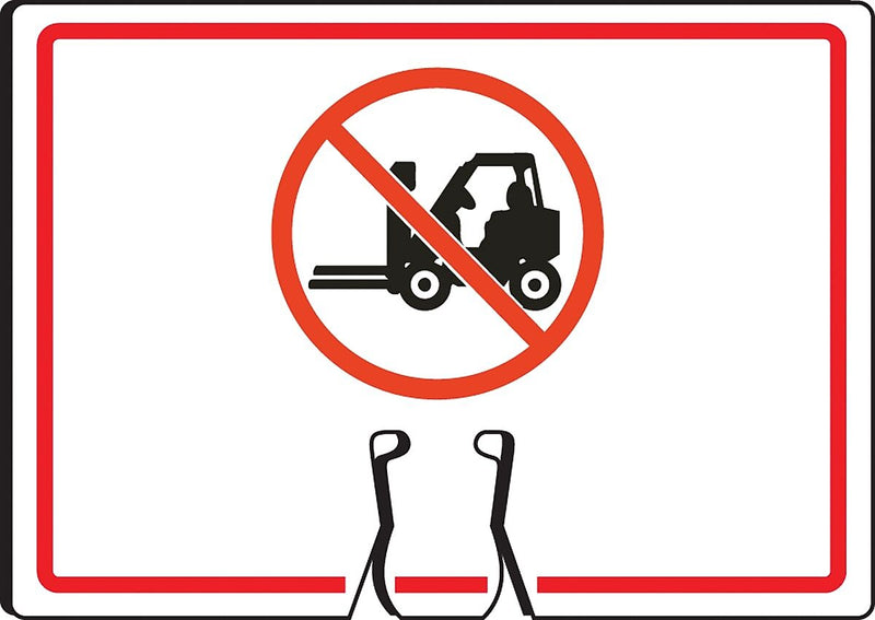 Accuform Traffic Cone Top Warning Sign, (NO FORKLIFTS SYMBOL), 10" x 14", Plastic (FBC726)