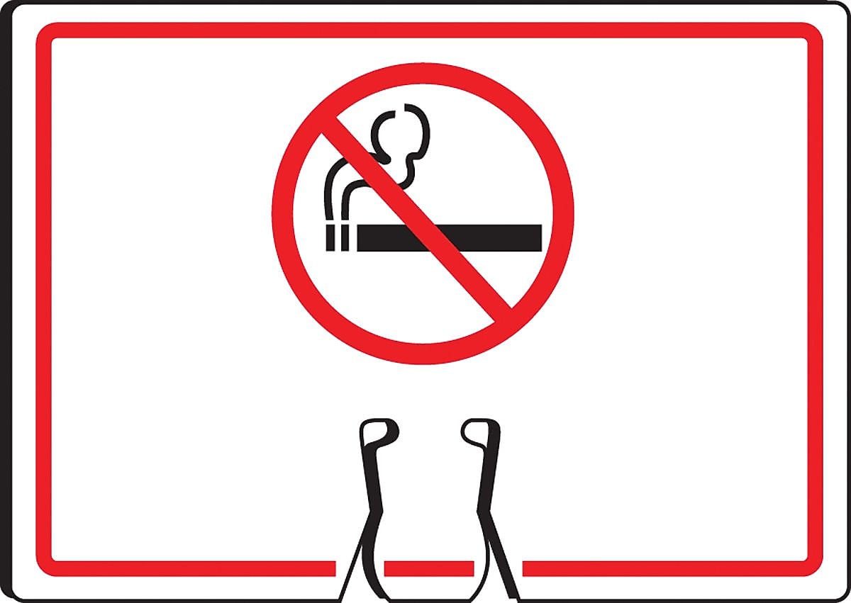 Accuform "NO SMOKING SYMBOL" Traffic Cone Top Sign, 10" x 14", White/Red (FBC741)