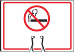 Accuform "NO SMOKING SYMBOL" Traffic Cone Top Sign, 10" x 14", White/Red (FBC741)