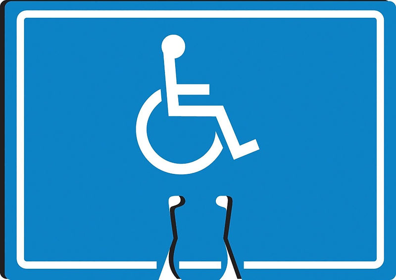 Accuform Traffic Cone Top Warning Sign, (HANDICAPPED SYMBOL), 10" x 14", Plastic (FBC797)
