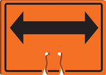 Accuform Traffic Cone Top Warning Sign, (DOUBLE ARROW), 10" x 14", Plastic (FBC751)