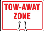 Accuform Traffic Cone Top Warning Sign, TOW-AWAY ZONE, 10" x 14", Plastic (FBC739)