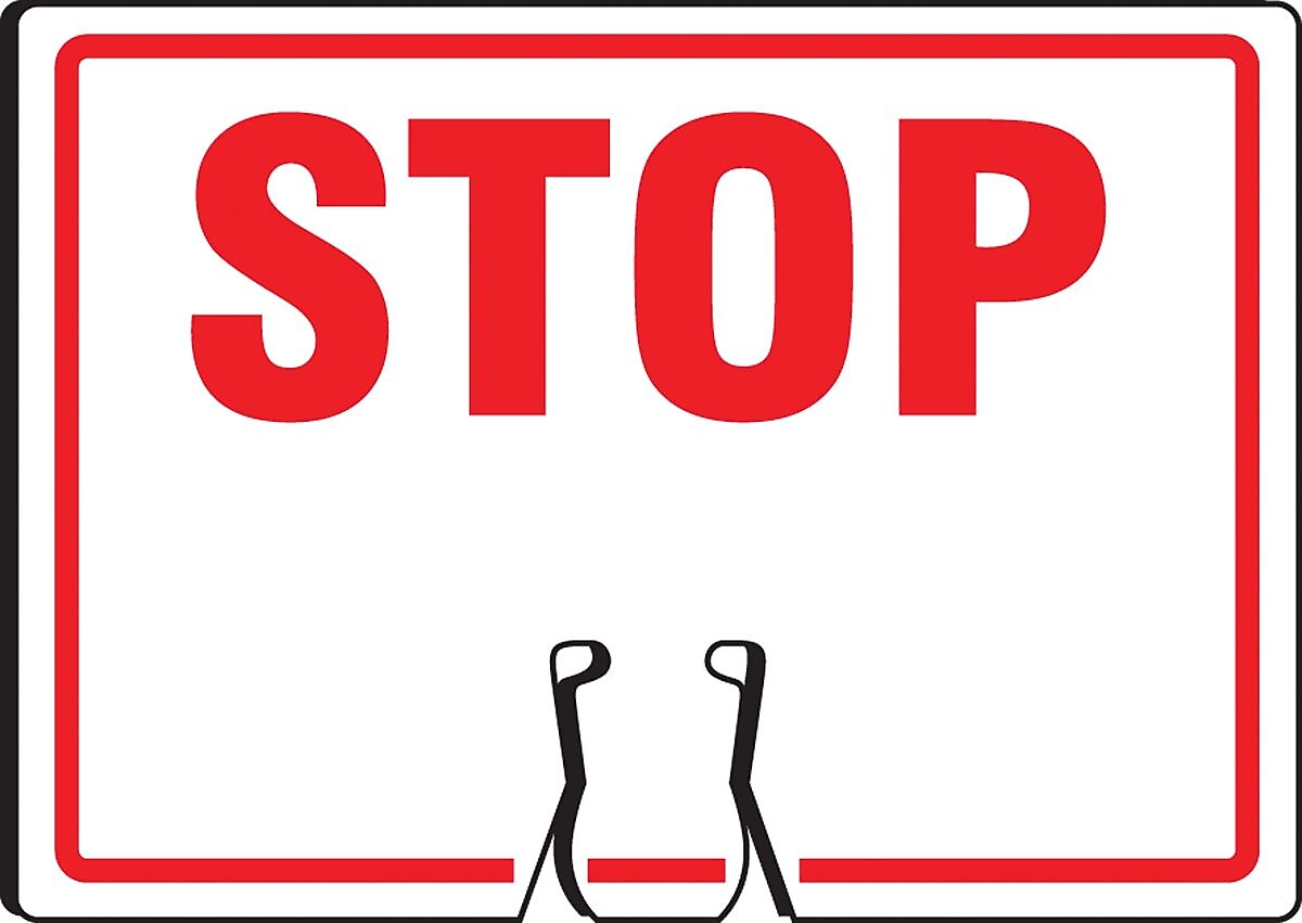 Accuform Traffic Cone Top Warning Sign, STOP (Red/White), 10" x 14", Plastic (FBC763)