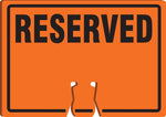 Accuform Traffic Cone Top Warning Sign, RESERVED, 10" x 14", Plastic (FBC734)