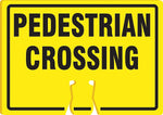 Accuform Traffic Cone Top Warning Sign, PEDESTRIAN CROSSING, 10" x 14", Plastic (FBC728)