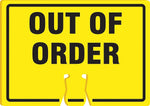 Accuform Traffic Cone Top Warning Sign, OUT OF ORDER, 10" x 14", Plastic (FBC722)