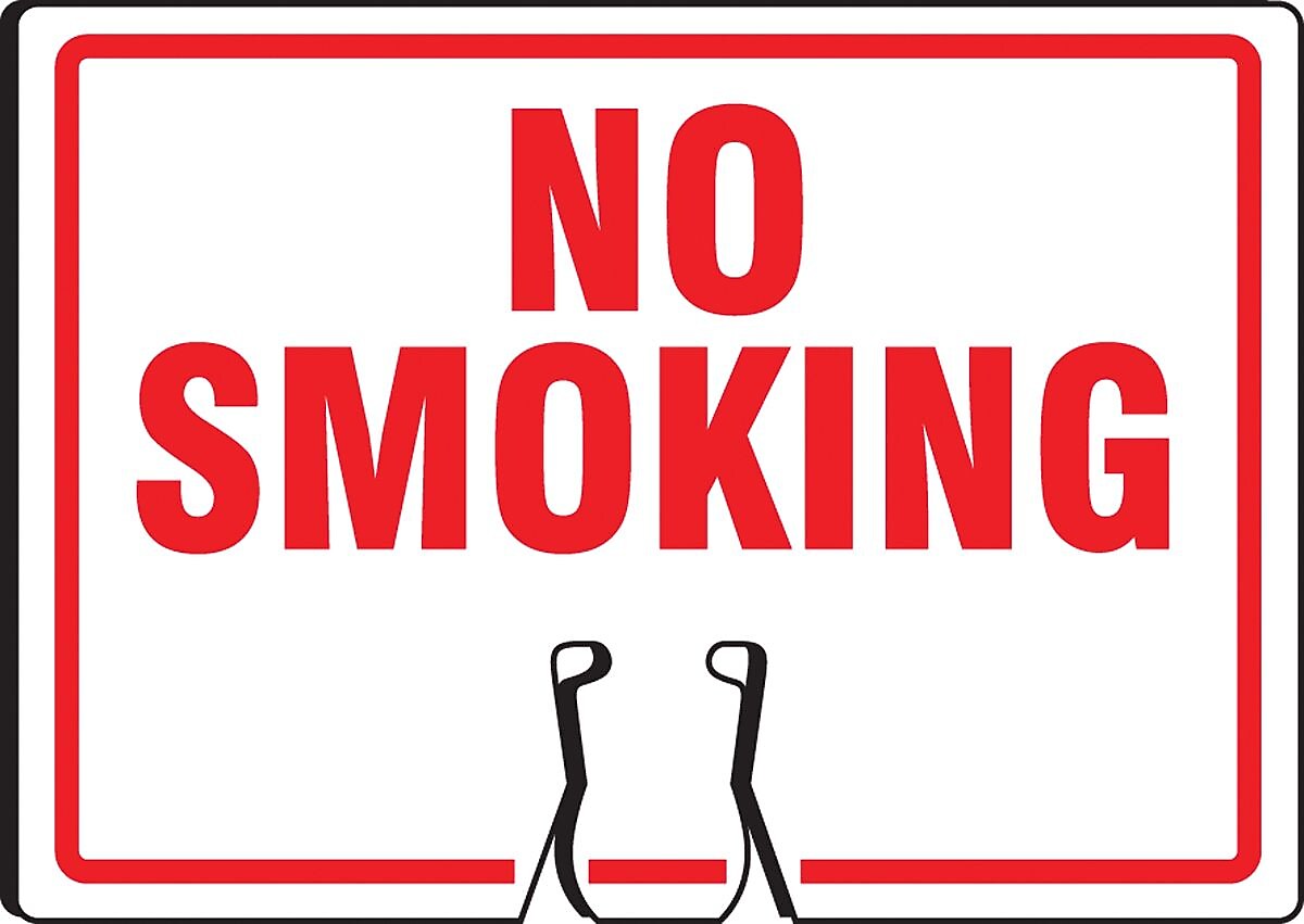 Accuform "NO SMOKING" Traffic Cone Top Warning Sign, 10" x 14", White/Red (FBC746)