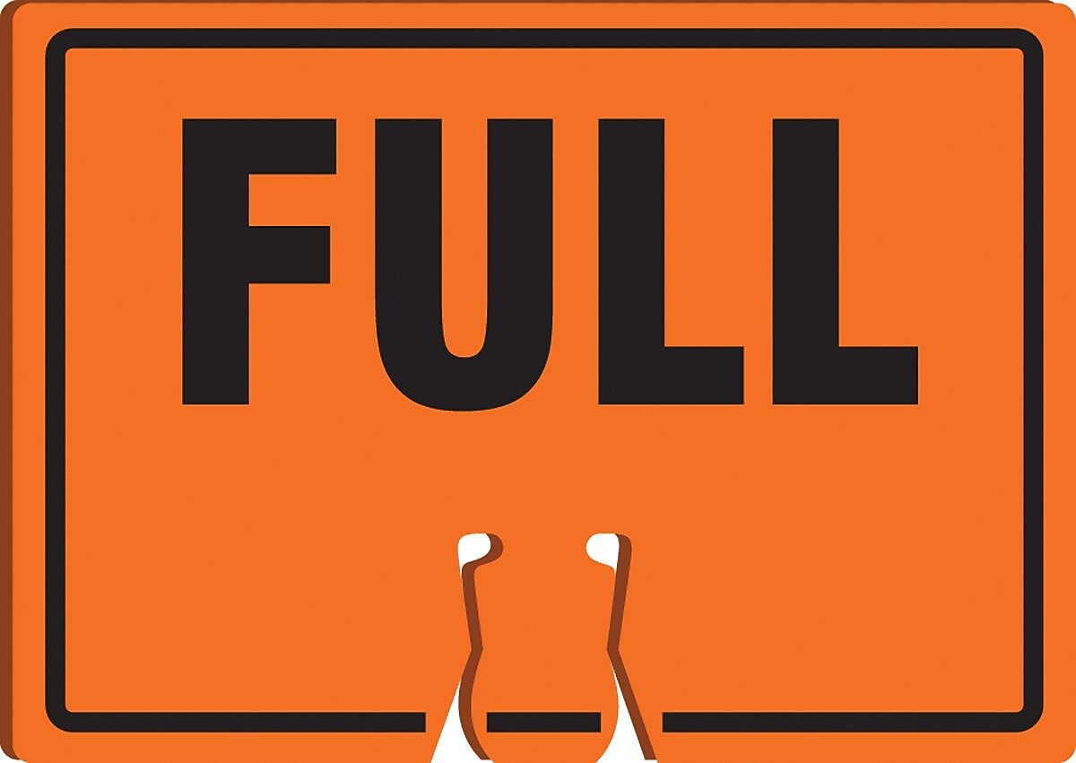 Accuform Traffic Cone Top Warning Sign, FULL, 10" x 14", Plastic (FBC796)