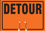 Accuform Traffic Cone Top Warning Sign, DETOUR, 10" x 14", Plastic (FBC778)