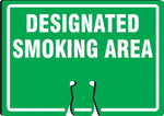 Accuform "DESIGNATED SMOKING AREA" Traffic Cone Top Warning Sign, 10" x 14", Green (FBC743)