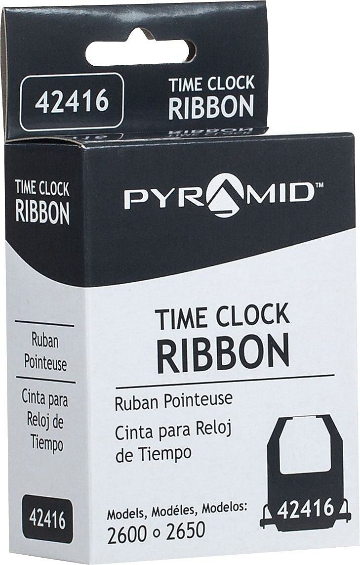 Pyramid Replacement Ribbon for 2600, 2650 (old model) Time Clocks, Black, 1 Each (42416)
