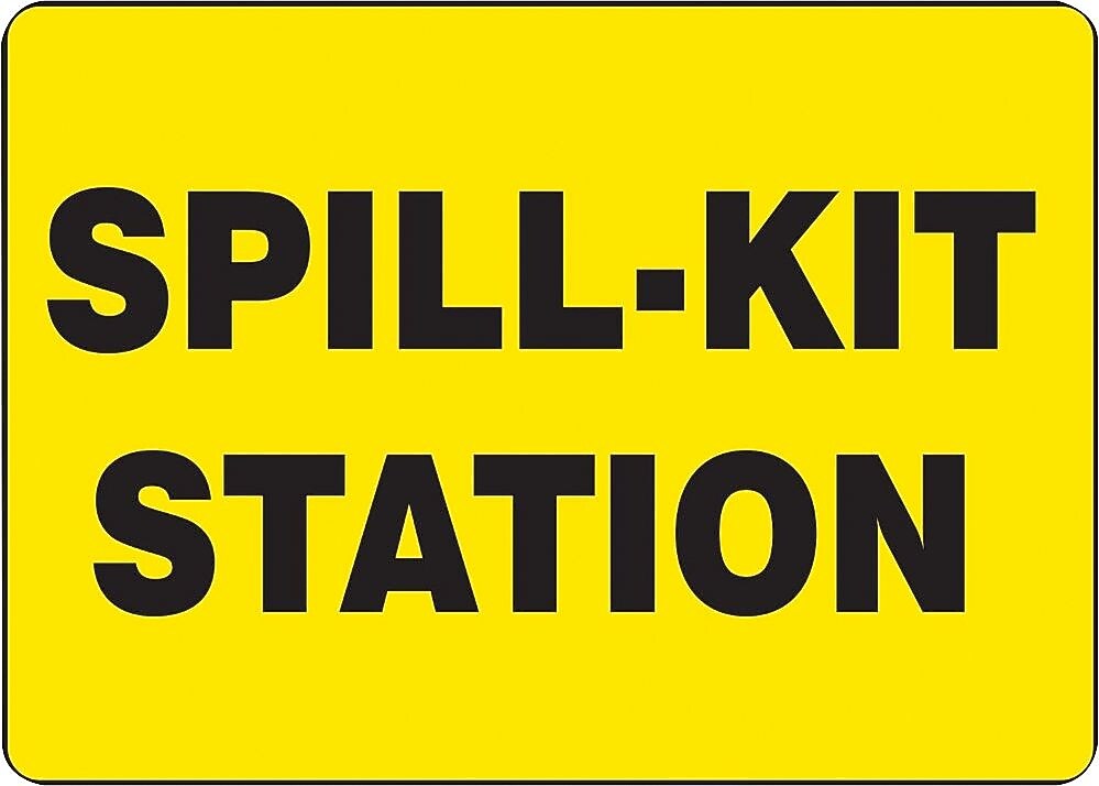 Accuform "SPILL-KIT STATION" Adhesive Vinyl Safety Sign, 10" x 14" (MCHL567VS)
