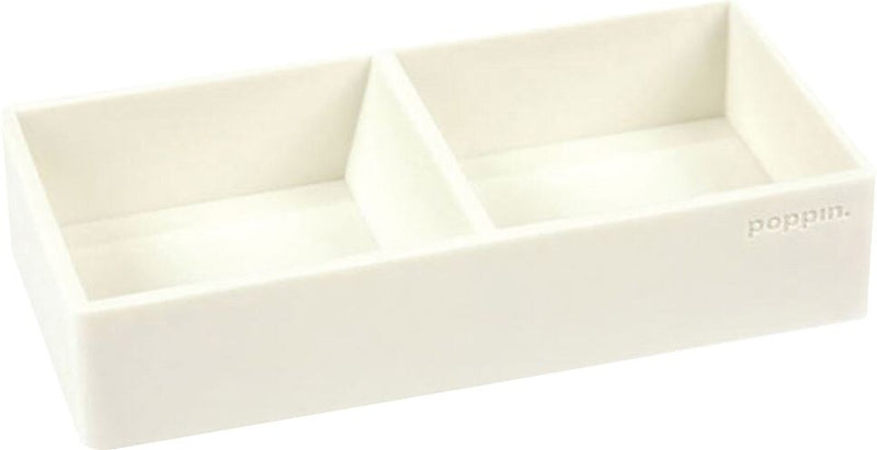 Poppin Softie This + That 2-Compartment Silicone Accessory Tray, White (100439)