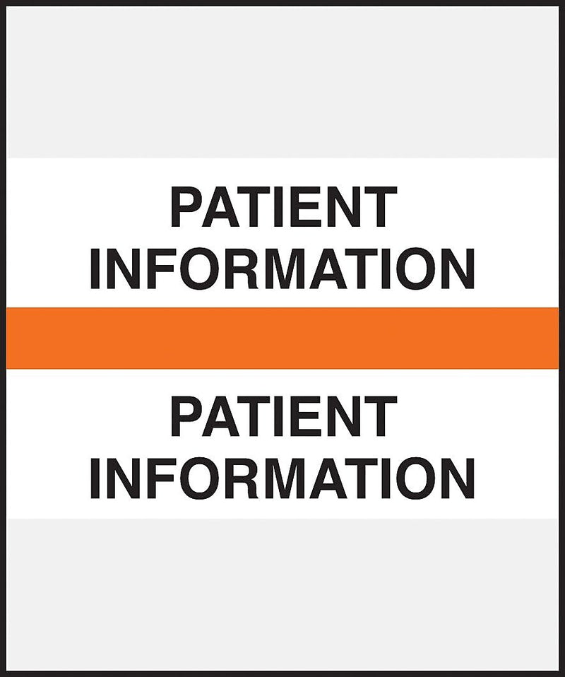 Medical Arts Press Standard Preprinted Chart Divider Tabs, Patient Information, Orange (30583)