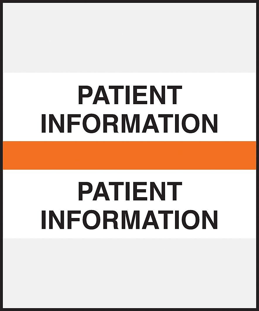 Medical Arts Press Standard Preprinted Chart Divider Tabs, Patient Information, Orange (30583)
