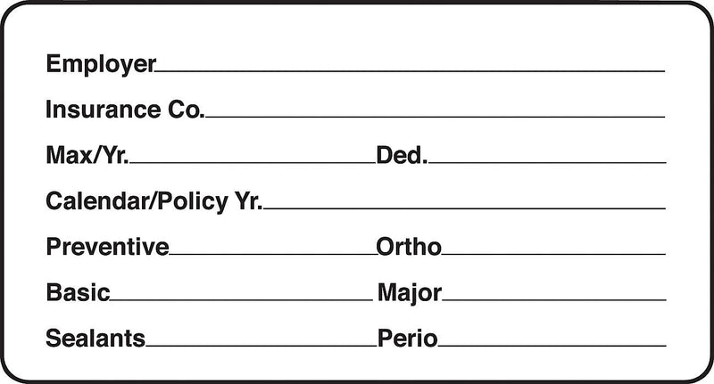 Insurance Chart File Medical Labels, Insurance Information, White, 1-3/4x3-1/4", 500 Labels