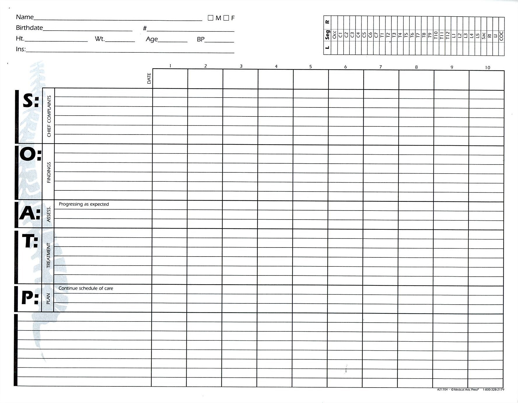 Medical Arts Press Chiropractic Forms, Travel Card (21704)