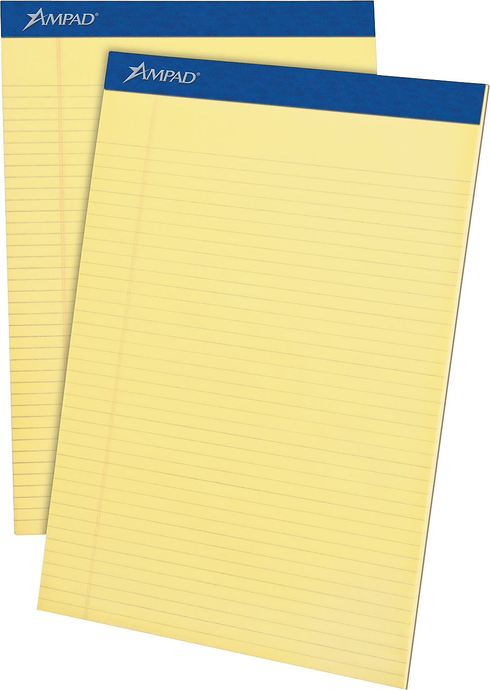 Ampad Legal Pads, 8-1/2" x 11", Narrow Ruled, Canary, 50 Sheets/Pad, 4 Pads/Pack (20-215)
