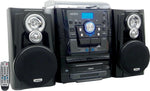 Jensen Bluetooth 3-Speed Stereo Turntable Music System with 3-CD Changer & Dual Cassette Deck (JMC-1250)