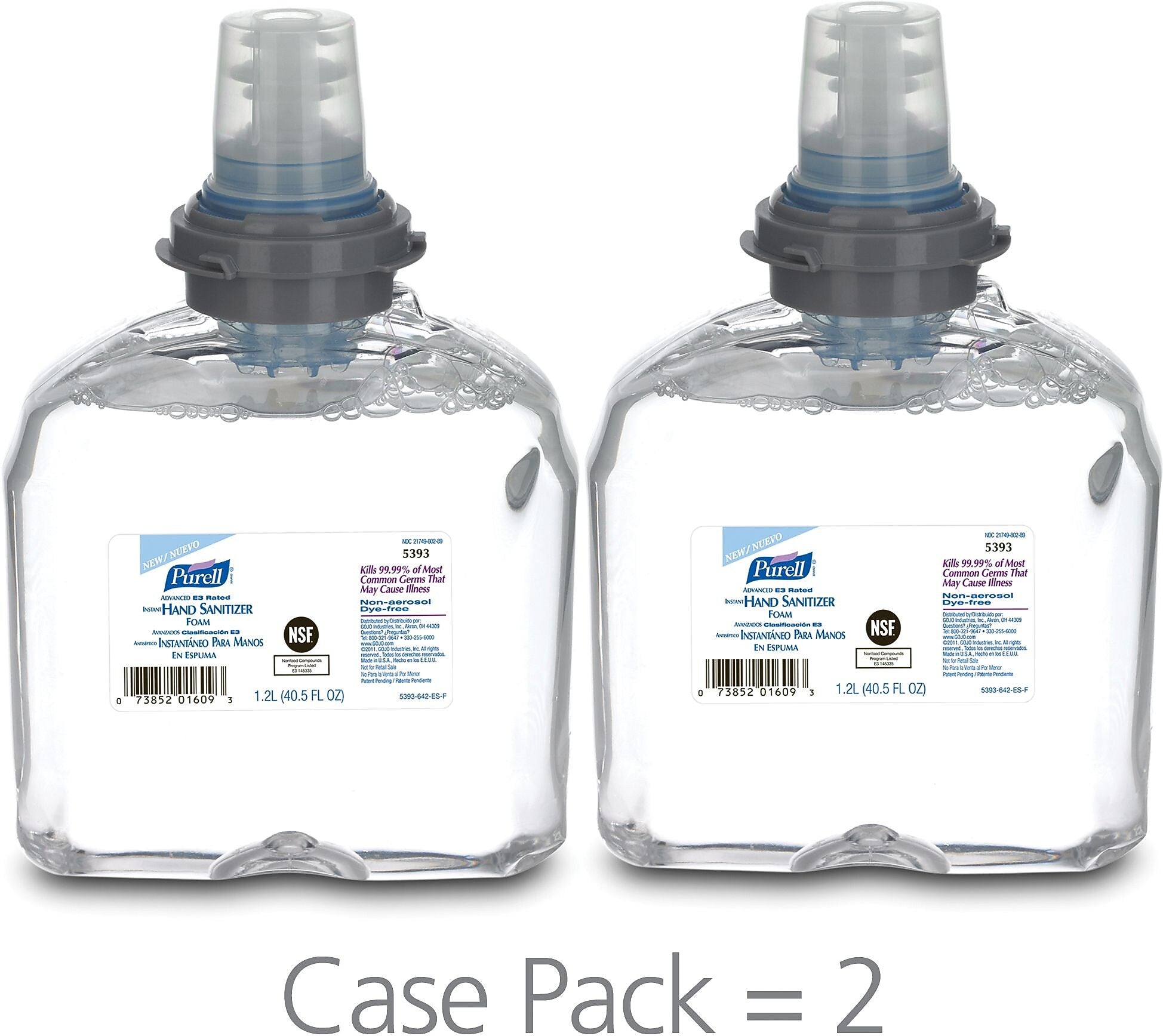 PURELL Advanced Hand Sanitizer E3 Rated Foam, 40.57 oz., 2/Carton (GOJ539302)