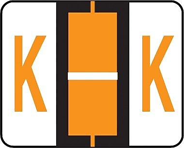 Medical Arts Press® TAB® Products Compatible Alpha Roll Labels,  Letter K