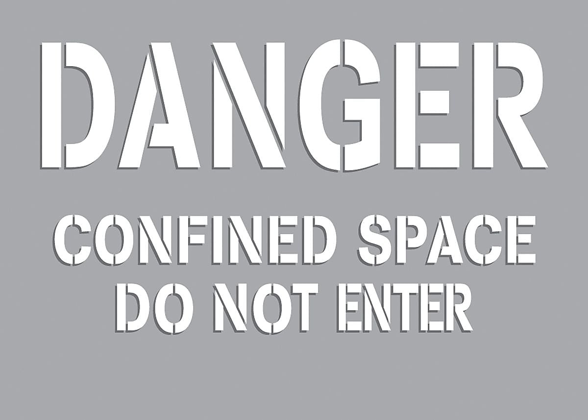 Accuform Confined Space Stencil, DANGER CONFINED SPACE DO NOT ENTER, 7" x 10", PETG Plastic (CST716)