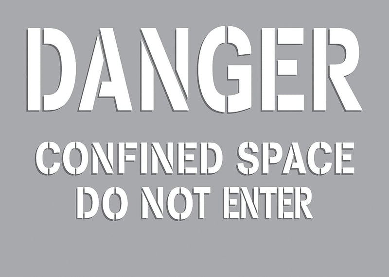 Accuform Confined Space Stencil, DANGER CONFINED SPACE DO NOT ENTER, 7" x 10", PETG Plastic (CST716)